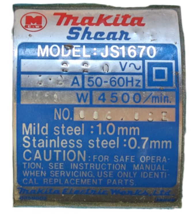 Makita JS1670 - Cizalla eléctrica