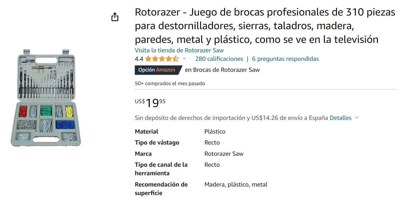 Juego de brocas profesionales de 310 piezas